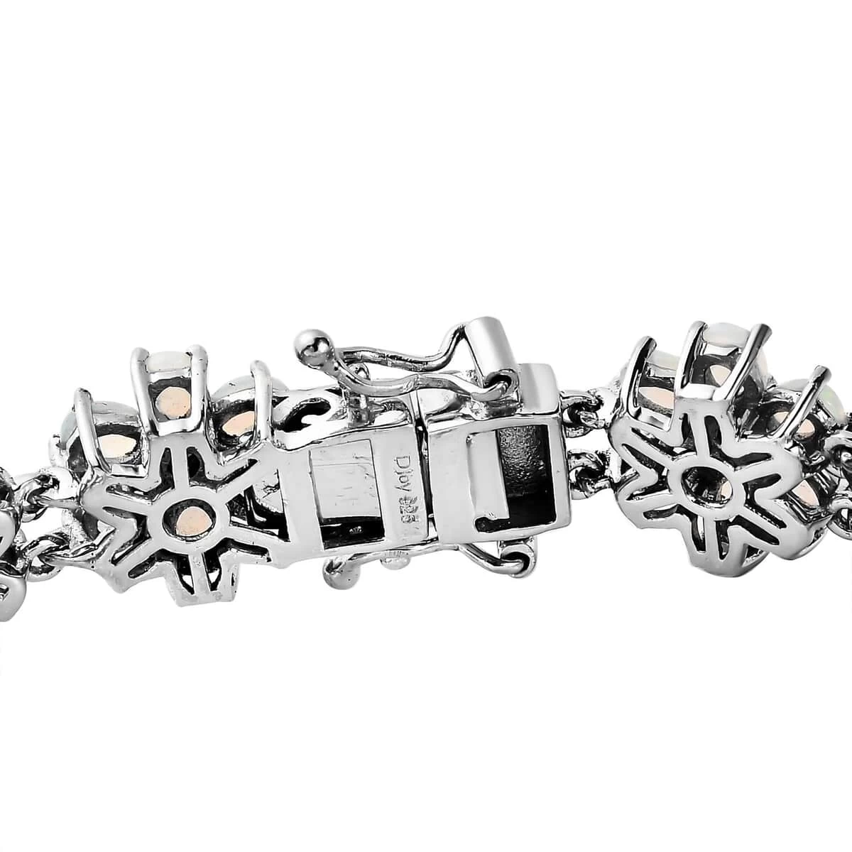 Premium Ethiopian Welo Opal And Multi-Tourmaline Floral Bracelet In Platinum Over Sterling Silver (7.25 In) 17.00 Ctw 7 Premium Ethiopian Welo Opal And Multi-Tourmaline Floral Bracelet In Platinum Over Sterling Silver (7.25 In) 17.00 Ctw - Image 5