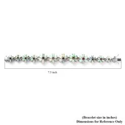 Premium Ethiopian Welo Opal And Multi-Tourmaline Floral Bracelet In Platinum Over Sterling Silver (7.25 In) 17.00 Ctw 13 Premium Ethiopian Welo Opal And Multi-Tourmaline Floral Bracelet In Platinum Over Sterling Silver (7.25 In) 17.00 Ctw -Jewelry store 7532672 5