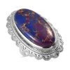 Mojave Purple Turquoise Solitaire Ring In Platinum Over Copper With Magnet 17.75 Ctw 2 Mojave Purple Turquoise Solitaire Ring In Platinum Over Copper With Magnet 17.75 Ctw -Jewelry store 7532964