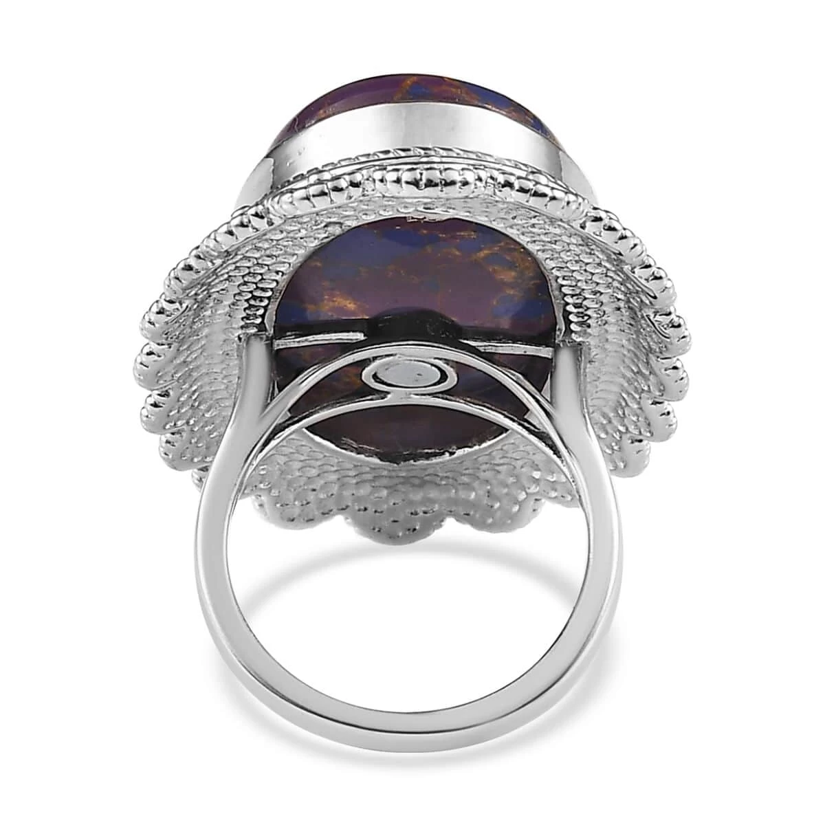 Mojave Purple Turquoise Solitaire Ring In Platinum Over Copper With Magnet 17.75 Ctw 7 Mojave Purple Turquoise Solitaire Ring In Platinum Over Copper With Magnet 17.75 Ctw - Image 5