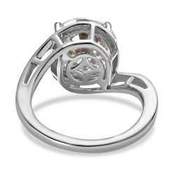 Moissanite Solitaire Ring, Moissanite Bypass Ring, Platinum Over Sterling Silver Ring, Moissanite Ring, Silver Solitaire Ring 3.35 Ctw -Jewelry store 7533004 5