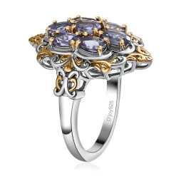 Premium Tanzanite Ring In Vermeil YG And Platinum Over Sterling Silver 1.65 Ctw 17 Premium Tanzanite Ring In Vermeil YG And Platinum Over Sterling Silver 1.65 Ctw -Jewelry store 7534184 6