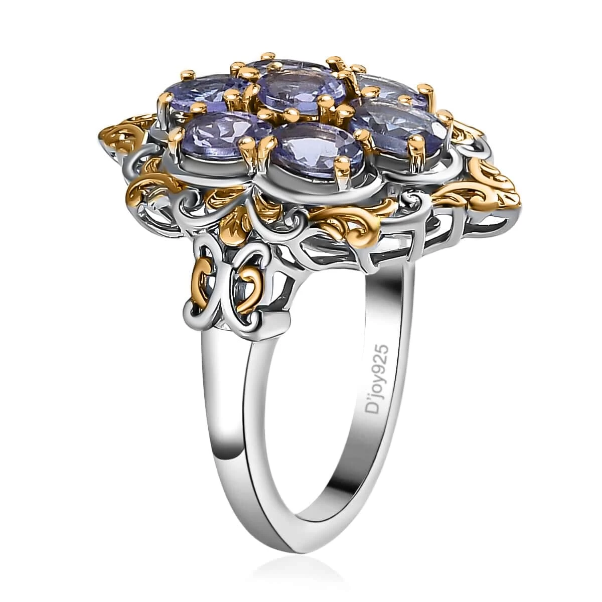 Premium Tanzanite Ring In Vermeil YG And Platinum Over Sterling Silver 1.65 Ctw 9 Premium Tanzanite Ring In Vermeil YG And Platinum Over Sterling Silver 1.65 Ctw - Image 7