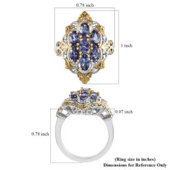 Premium Tanzanite Ring In Vermeil YG And Platinum Over Sterling Silver 1.65 Ctw 19 Premium Tanzanite Ring In Vermeil YG And Platinum Over Sterling Silver 1.65 Ctw -Jewelry store 7534184 8