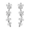 White Zircon Floral Climber Earrings In Platinum Over Sterling Silver 0.15 Ctw 1 White Zircon Floral Climber Earrings In Platinum Over Sterling Silver 0.15 Ctw -Jewelry store 7534296