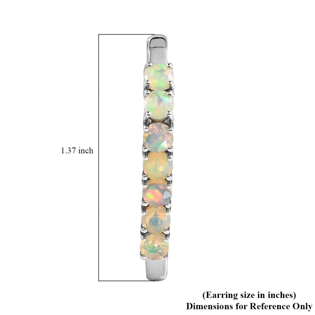 Value Buy Premium Ethiopian Welo Opal Hoop Earrings In Platinum Over Sterling Silver 2.50 Ctw 7 Value Buy Premium Ethiopian Welo Opal Hoop Earrings In Platinum Over Sterling Silver 2.50 Ctw - Image 5