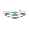 Santa Fe Style Kingman Turquoise Cuff Bracelet In Sterling Silver (7.00 In) 12.00 Ctw