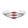 Santa Fe Style Coral Cuff Bracelet In Sterling Silver (7.00 In) -Jewelry store 7534809