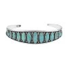Value Buy Santa Fe Style Kingman Turquoise Cuff Bracelet In Sterling Silver (6.50 In) 16.25 Ctw -Jewelry store 7535041
