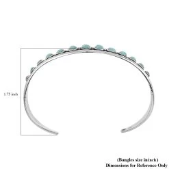 Value Buy Santa Fe Style Kingman Turquoise Cuff Bracelet In Sterling Silver (6.50 In) 16.25 Ctw -Jewelry store 7535041 3
