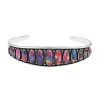 Santa Fe Style Multi Gemstone Cuff Bracelet In Sterling Silver (6.50 In) 16.25 Ctw