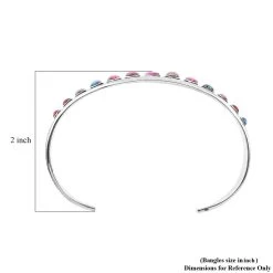 Santa Fe Style Multi Gemstone Cuff Bracelet In Sterling Silver (6.50 In) 16.25 Ctw -Jewelry store 7535044 3