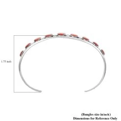 Santa Fe Style Plum Coral Cuff Bracelet In Sterling Silver (7.00 In) 22.25 Ctw -Jewelry store 7535047 3