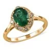 Certified Luxoro 14K Yellow Gold AAA Kagem Zambian Emerald And G-H I2 Diamond Ring 1.35 Ctw (Del. In 3-5 Days) -Jewelry store 7535063