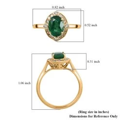 Certified Luxoro 14K Yellow Gold AAA Kagem Zambian Emerald And G-H I2 Diamond Ring 1.35 Ctw (Del. In 3-5 Days) -Jewelry store 7535063 5