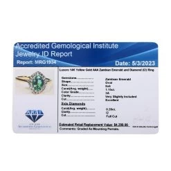 Certified Luxoro 14K Yellow Gold AAA Kagem Zambian Emerald And G-H I2 Diamond Ring 1.35 Ctw (Del. In 3-5 Days) -Jewelry store 7535063 6