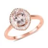 Pink Morganite And Diamond Halo Ring In Vermeil Rose Gold Over Sterling Silver 1.30 Ctw 2 Pink Morganite And Diamond Halo Ring In Vermeil Rose Gold Over Sterling Silver 1.30 Ctw -Jewelry store 7535438