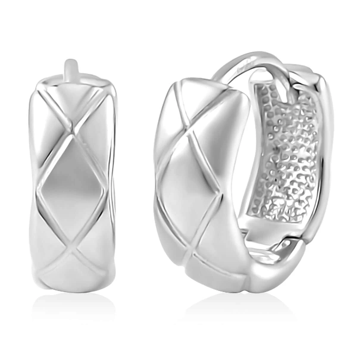 950 Platinum Textured Hoop Earrings 3.50 Grams 3 950 Platinum Textured Hoop Earrings 3.50 Grams