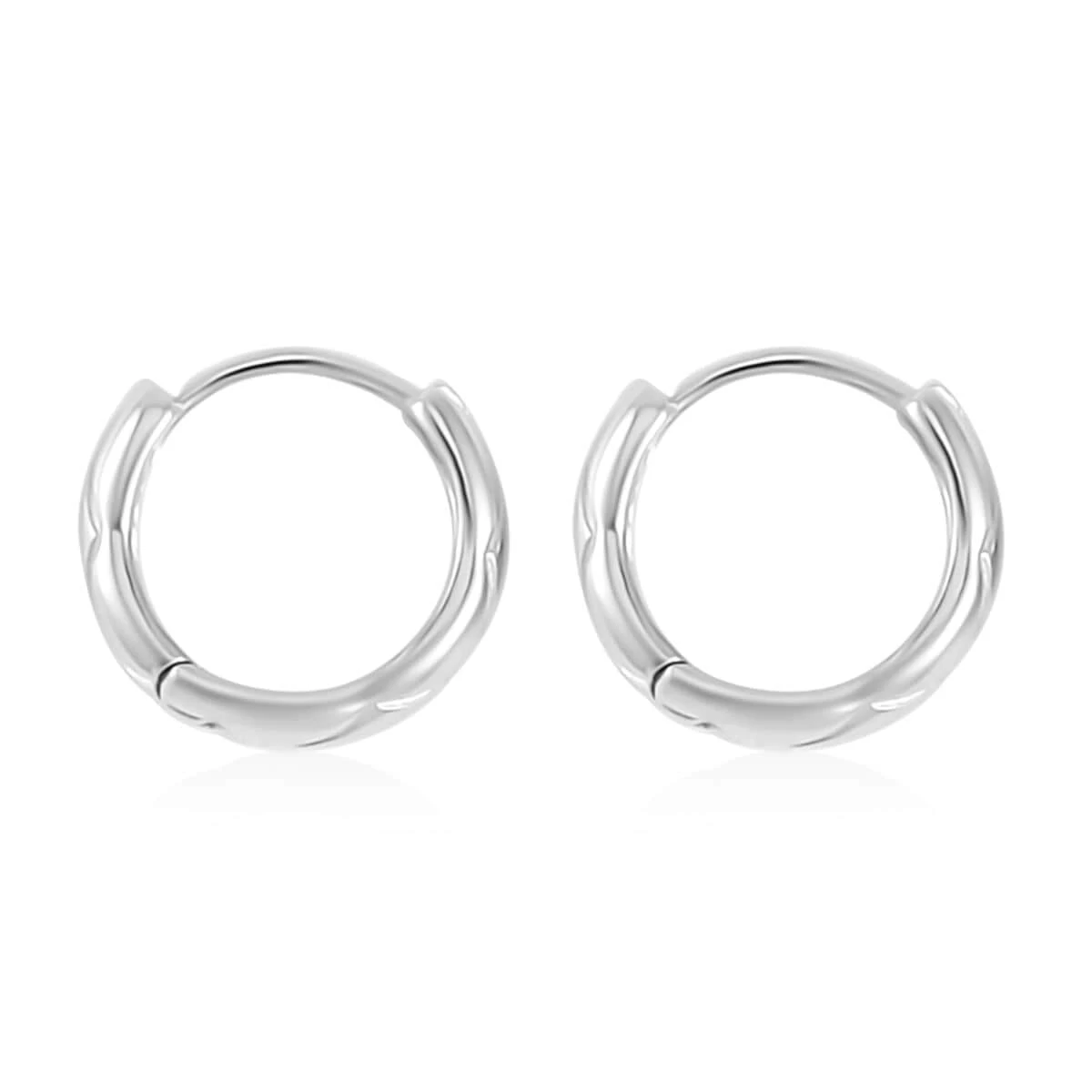 950 Platinum Textured Hoop Earrings 3.50 Grams 6 950 Platinum Textured Hoop Earrings 3.50 Grams - Image 4
