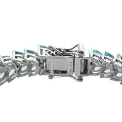 Madagascar Paraiba Apatite 2 Row Bracelet In Platinum Over Sterling Silver (6.50 In) 12.85 Ctw 10 Madagascar Paraiba Apatite 2 Row Bracelet In Platinum Over Sterling Silver (6.50 In) 12.85 Ctw -Jewelry store 7535905 3