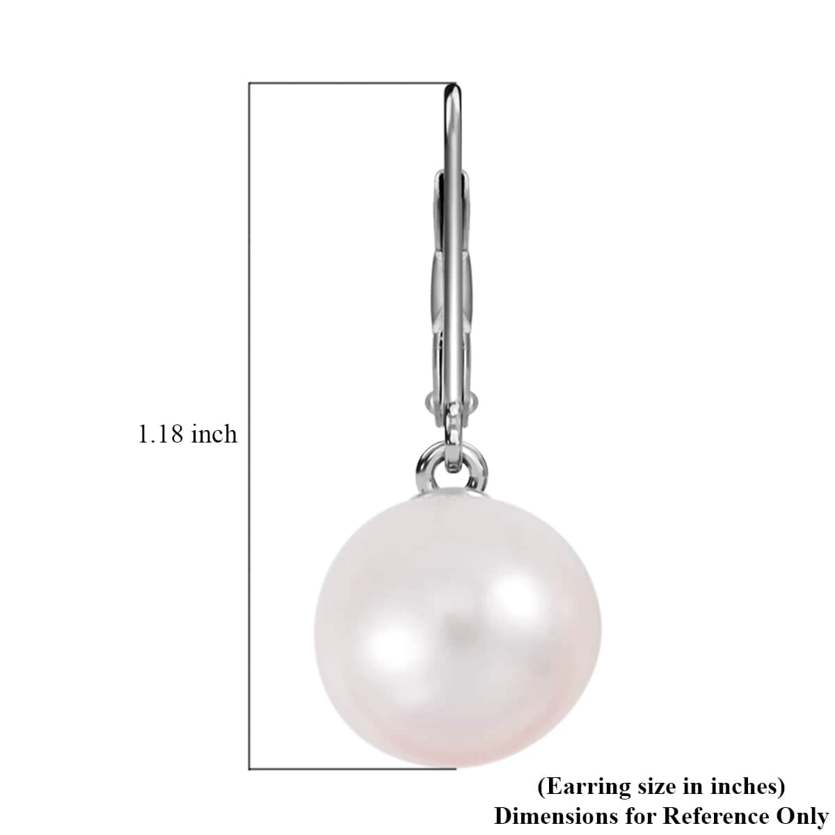 White Edison Pearl Lever Back Earrings In Rhodium Over Sterling Silver 7 White Edison Pearl Lever Back Earrings In Rhodium Over Sterling Silver - Image 5