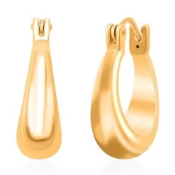 24K Yellow Gold Electroform Hoop Earrings 6.15 Grams