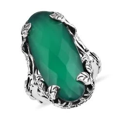 Artisan Crafted Verde Onyx Ring In Sterling Silver 14.65 Ctw