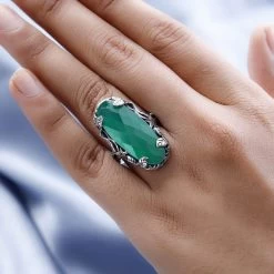 Artisan Crafted Verde Onyx Ring In Sterling Silver 14.65 Ctw -Jewelry store 7536137 2