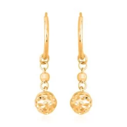 24K Yellow Gold Electroform Drop Earrings 2 Grams