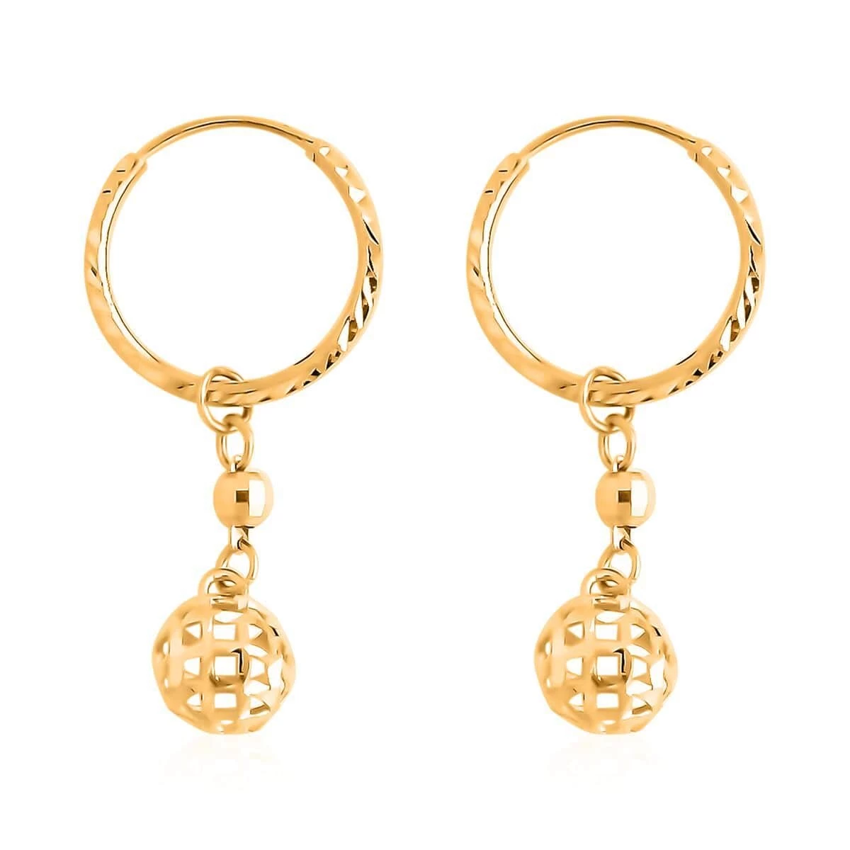 24K Yellow Gold Electroform Drop Earrings 2 Grams 6 24K Yellow Gold Electroform Drop Earrings 2 Grams - Image 4