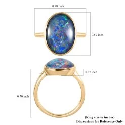 Luxoro 10K Yellow Gold Boulder Opal Triplet Ring 3.35 Ctw 13 Luxoro 10K Yellow Gold Boulder Opal Triplet Ring 3.35 Ctw -Jewelry store 7536752 5