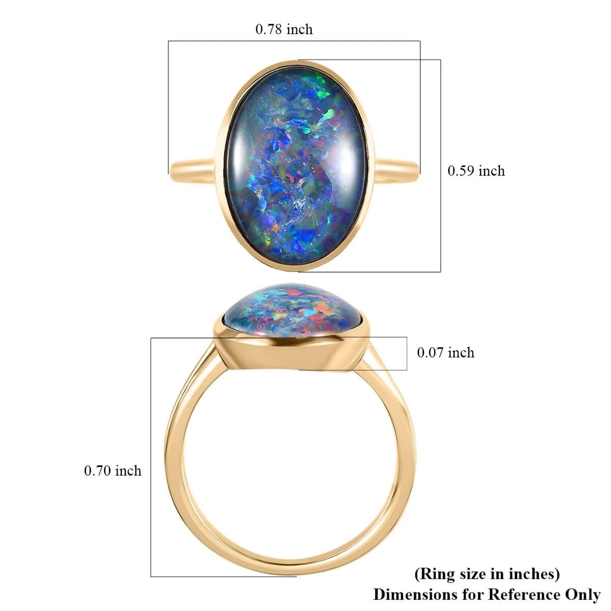Luxoro 10K Yellow Gold Boulder Opal Triplet Ring 3.35 Ctw 8 Luxoro 10K Yellow Gold Boulder Opal Triplet Ring 3.35 Ctw - Image 6