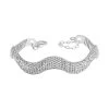 950 Platinum Electroform Diamond-Cut Wishbone Band Bangle Bracelet (7.50 In) 14.30 Grams -Jewelry store 7537056