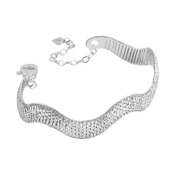 950 Platinum Electroform Diamond-Cut Wishbone Band Bangle Bracelet (7.50 In) 14.30 Grams -Jewelry store 7537056 2