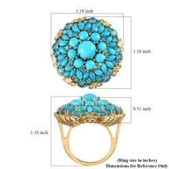 Premium Sleeping Beauty Turquoise And Malgache Neon Apatite Floral Spray Ring In Vermeil YG Over Sterling Silver 8.10 Ctw 13 Premium Sleeping Beauty Turquoise And Malgache Neon Apatite Floral Spray Ring In Vermeil YG Over Sterling Silver 8.10 Ctw -Jewelry store 7537486 5