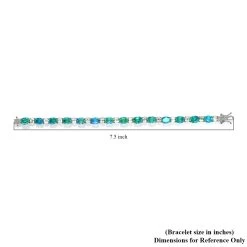 Peacock Quartz (Triplet) And White Zircon Tennis Bracelet In Platinum Over Sterling Silver (7.25 In) 29.75 Ctw 9 Peacock Quartz (Triplet) And White Zircon Tennis Bracelet In Platinum Over Sterling Silver (7.25 In) 29.75 Ctw -Jewelry store 7537576 4