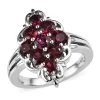 Anthill Garnet Elongated Ring In Platinum Over Sterling Silver 1.85 Ctw 2 Anthill Garnet Elongated Ring In Platinum Over Sterling Silver 1.85 Ctw -Jewelry store 7538059