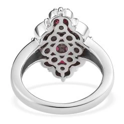 Anthill Garnet Elongated Ring In Platinum Over Sterling Silver 1.85 Ctw -Jewelry store 7538059 4