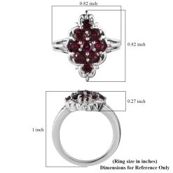 Anthill Garnet Elongated Ring In Platinum Over Sterling Silver 1.85 Ctw -Jewelry store 7538059 5