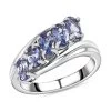 Tanzanite 5 Stone Ring In Platinum Over Sterling Silver 1.25 Ctw -Jewelry store 7538198