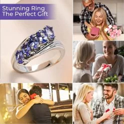 Tanzanite 5 Stone Ring In Platinum Over Sterling Silver 1.25 Ctw -Jewelry store 7538198 3