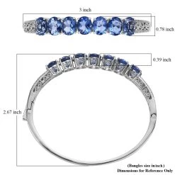 Color Change Fluorite (IR) Bangle Bracelet In Platinum Over Sterling Silver (7.25 In) 17.85 Ctw -Jewelry store 7538406 5