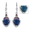 Color Change Fluorite (IR) And Orissa Rhodolite Garnet Lever Back Earrings In Platinum Over Sterling Silver 8.25 Ctw -Jewelry store 7538480