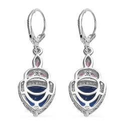 Color Change Fluorite (IR) And Orissa Rhodolite Garnet Lever Back Earrings In Platinum Over Sterling Silver 8.25 Ctw -Jewelry store 7538480 3