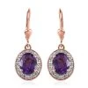 Premium Moroccan Amethyst And White Zircon Lever Back Earrings In Vermeil Rose Gold Over Sterling Silver 4.00 Ctw 1 Premium Moroccan Amethyst And White Zircon Lever Back Earrings In Vermeil Rose Gold Over Sterling Silver 4.00 Ctw -Jewelry store 7538637