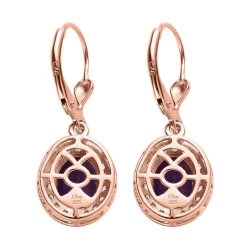 Premium Moroccan Amethyst And White Zircon Lever Back Earrings In Vermeil Rose Gold Over Sterling Silver 4.00 Ctw -Jewelry store 7538637 3