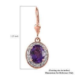 Premium Moroccan Amethyst And White Zircon Lever Back Earrings In Vermeil Rose Gold Over Sterling Silver 4.00 Ctw -Jewelry store 7538637 4