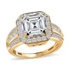 Moissanite Ring In Vermeil Yellow Gold Over Sterling Silver 4.85 Ctw -Jewelry store 7538645