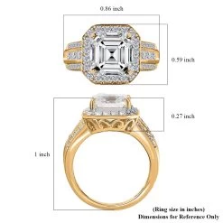 Moissanite Ring In Vermeil Yellow Gold Over Sterling Silver 4.85 Ctw -Jewelry store 7538645 5