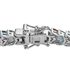 Multi Gemstone 2 Row Bracelet In Platinum Over Sterling Silver (7.25 In) 11.60 Ctw -Jewelry store 7538968 3